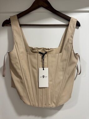 NWT - Neutral Beige Structured Corset Crop Top